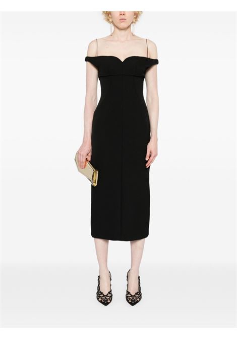 Black off-shoulder midi dress Philosophy di Lorenzo Serafini - women PHILOSOPHY DI LORENZO SERAFINI | 040457280555